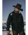 Image #1 - Cinch Men's Solid Sherpa-Lined CC Snap Wool Trucker Jacket, Black, hi-res