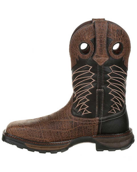 Image #3 - Durango Men's Maverick Waterproof Western Work Boots - Steel Toe, Brown, hi-res