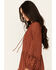 Image #2 - Molly Bracken Women's Long Sleeve Peasant Mini Dress, Rust Copper, hi-res