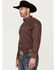 Image #2 - Ariat Men's Wrinkle Free Iman Paisley Print Long Sleeve Button-Down Western Shirt - Tall, Navy, hi-res