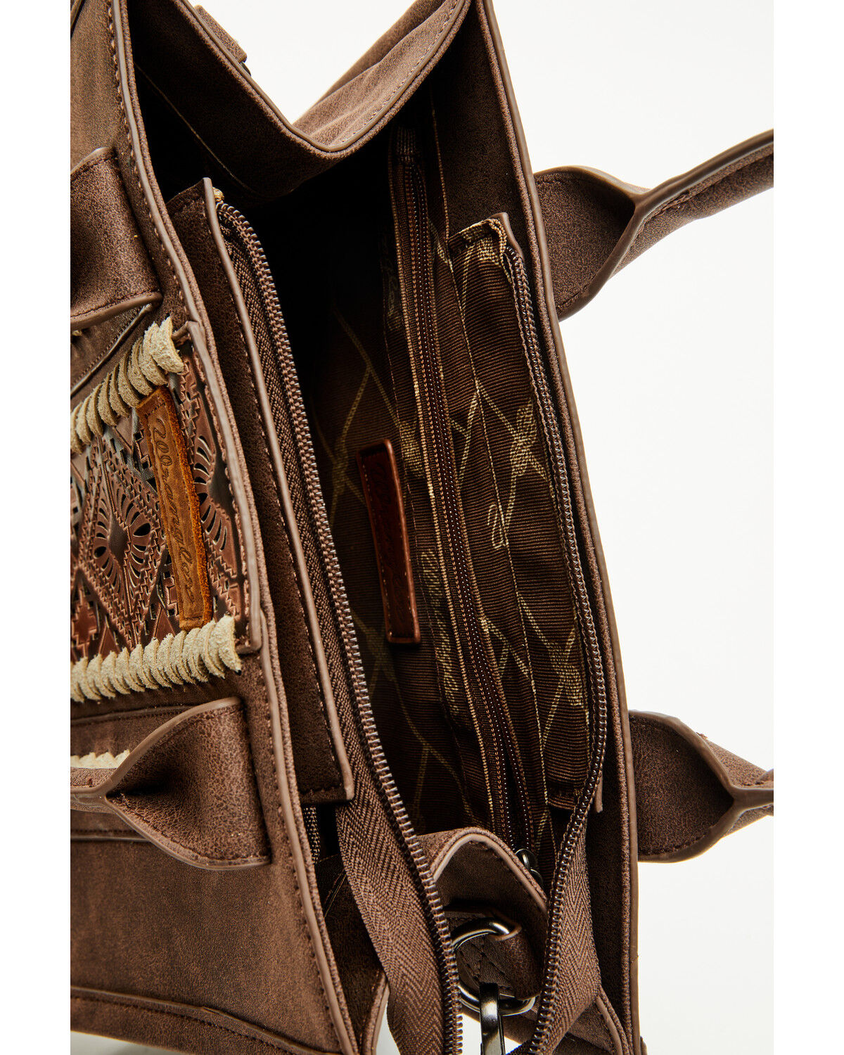 Image #4 - Wrangler Women's Boot Barn Exclusive Braided Crossbody Purse, Brown, hi-res