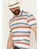 Image #2 - Hooey Men's Weekender Serape Striped Short Sleeve Performance Polo Shirt , Cream, hi-res