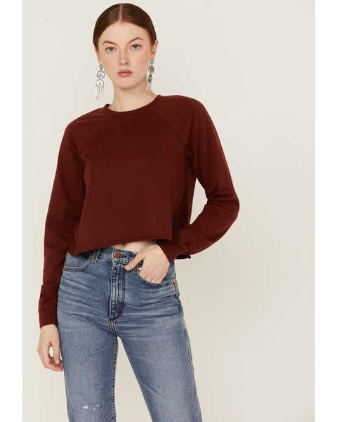 Image #1 - Shyanne Women's Cropped Terry Sweatshirt, Fired Brick, hi-res