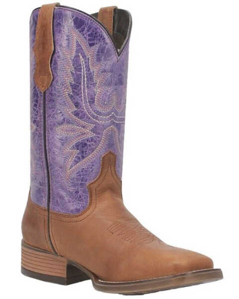 Laredo Women's 11" Western Boots - Broad Square Toe , Purple, hi-res