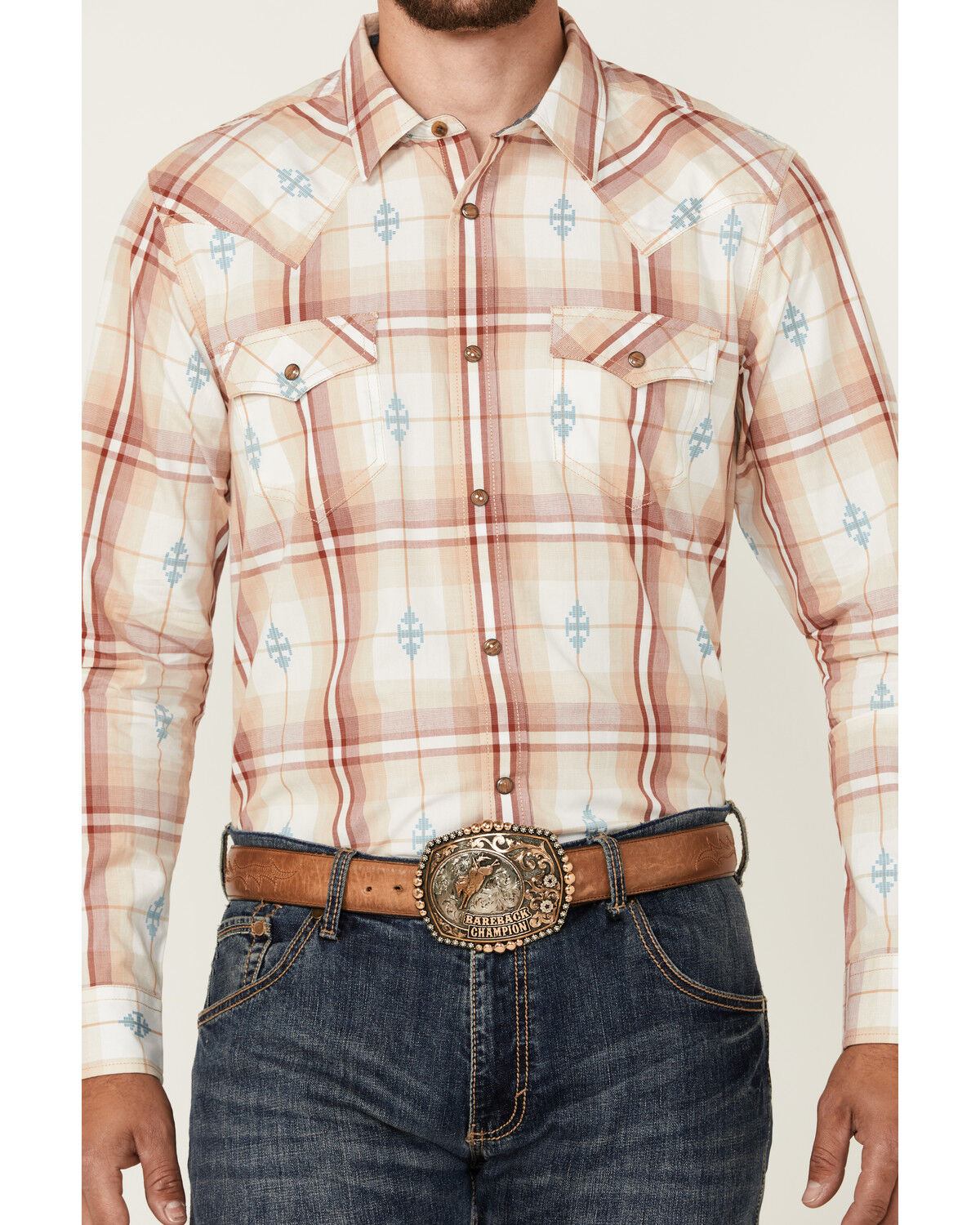 Image #3 - Cody James Men's Samba Plaid Print Long Sleeve Snap Western Shirt - Big, Red, hi-res
