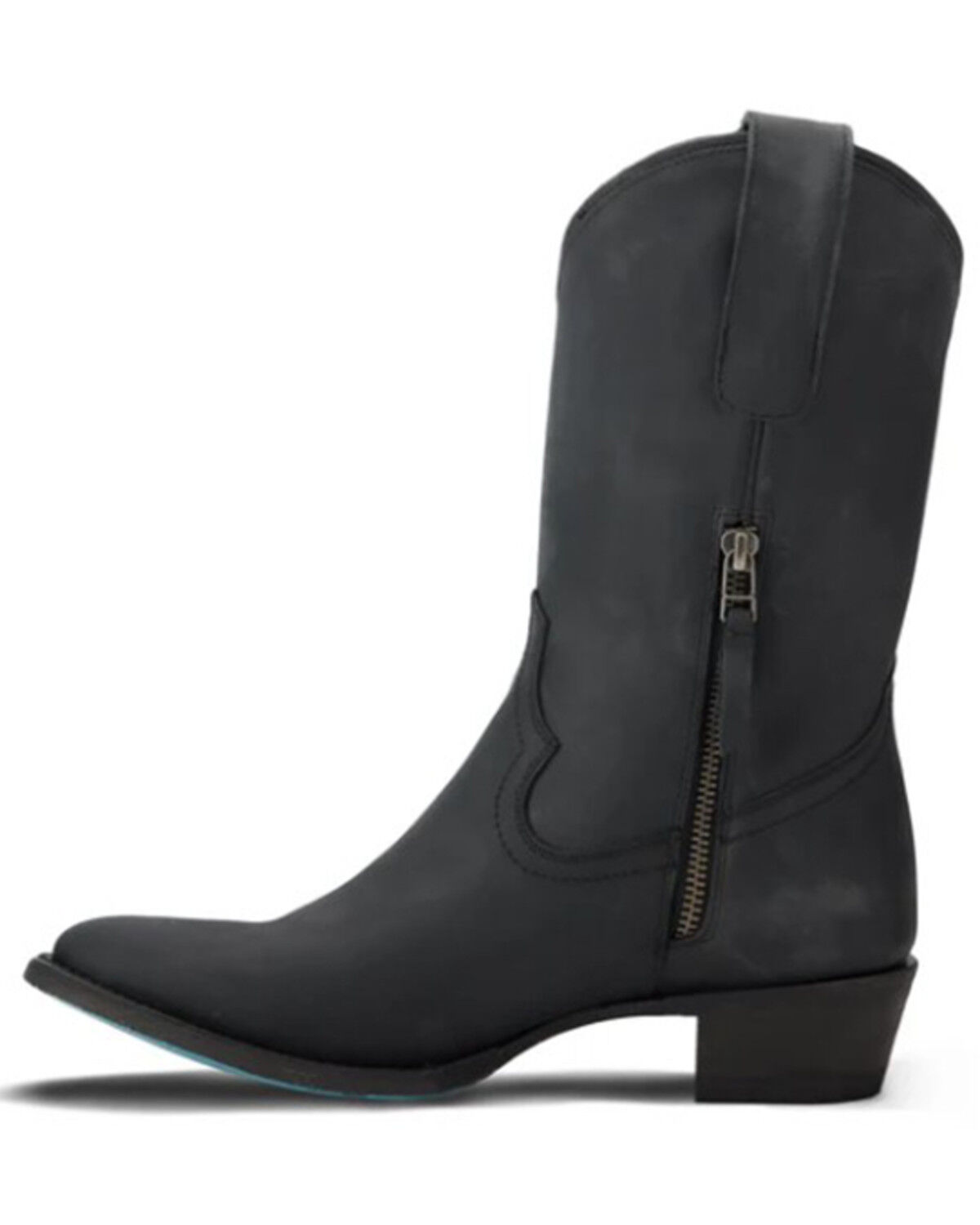 Image #3 - Lane Women's Plain Jane Midi Western Boots - Round Toe, Black, hi-res
