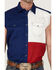 Cody James Men's Texas Flag Bubba Sleeveless Snap Western Shirt , Red/white/blue, hi-res