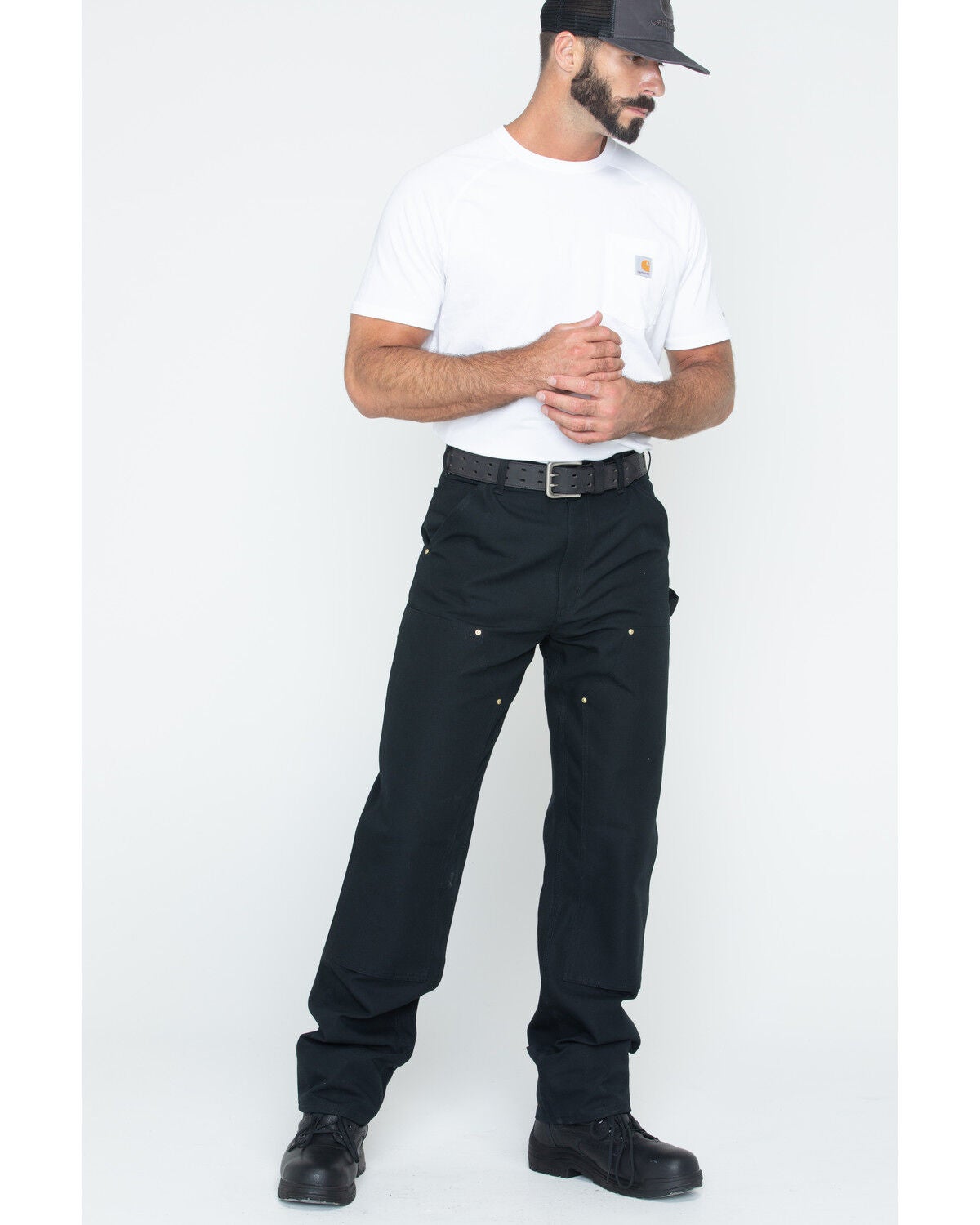 black dungaree jeans