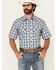 Image #1 - Wrangler Retro Men's Plaid Print Long Sleeve Snap Western Shirt, Blue, hi-res