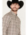 Image #2 - Cody James Men's Rough Dirt Plaid Print Long Sleeve Button-Down Stretch Western Shirt - Big, Tan, hi-res