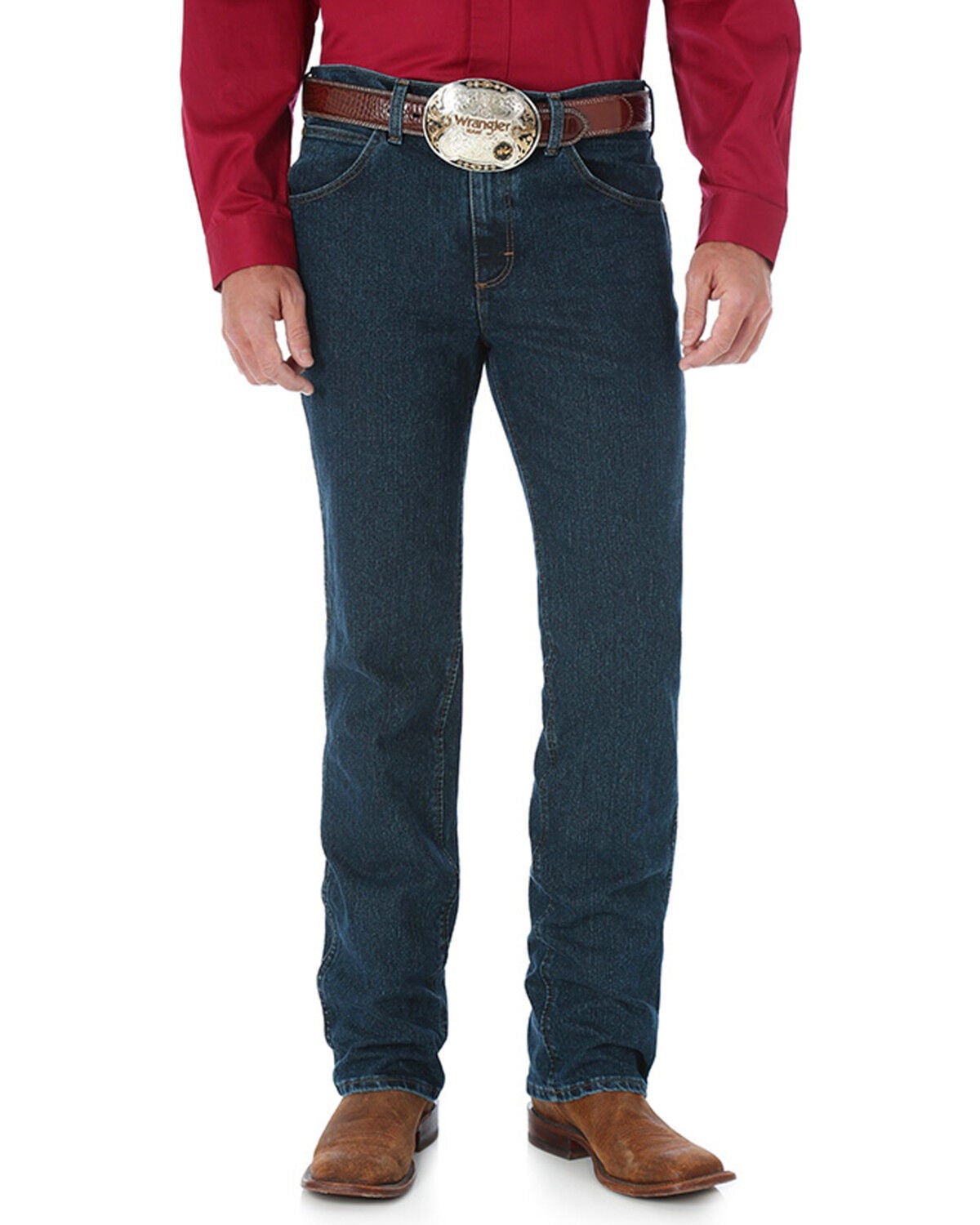 Image #3 - Wrangler Men's Premium Performance Advanced Comfort Cowboy Cut Slim Fit Jeans - Long, Indigo, hi-res