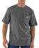 Carhartt Men's Loose Fit Heavyweight Logo Pocket Work T-Shirt - Big & Tall, Charcoal Grey, hi-res