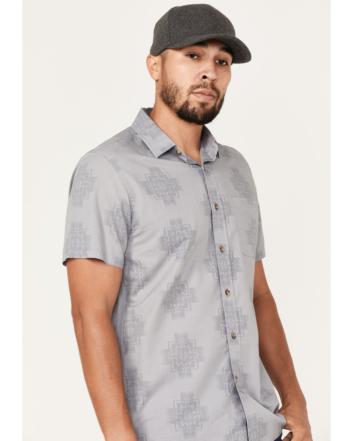 Image #2 - Pendleton Men's Shoreline Print Short Sleeve Western Shirt, Blue, hi-res