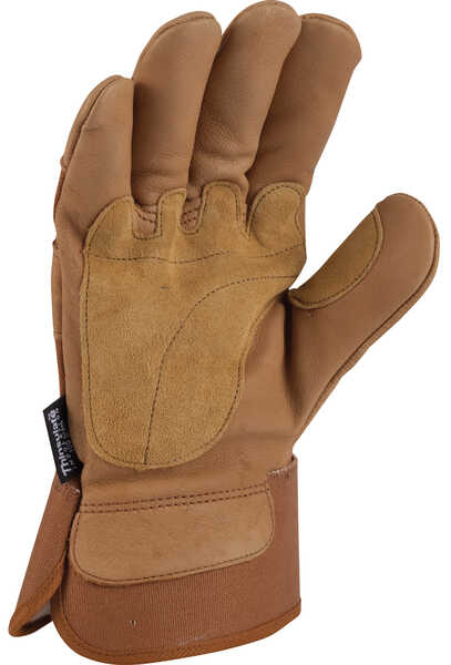 Carhartt Men's Insulated Grain Leather Work Gloves, Brown, hi-res