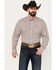Cinch Men's Plaid Print Long Sleeve Button Down Western Shirt , White, hi-res