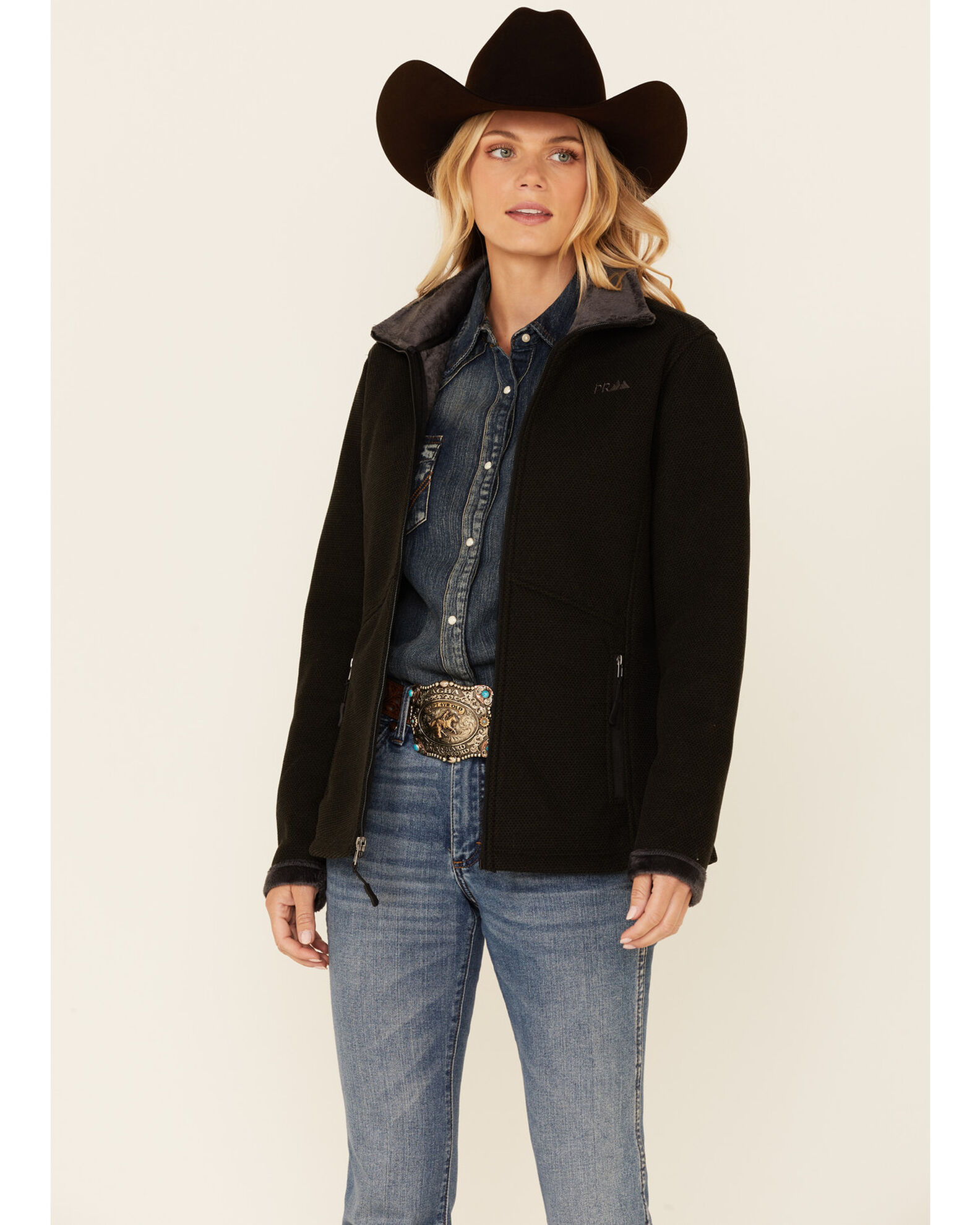 Powder River Outfitters Women s Solid Honeycomb Performance Zip Front Jacket Sheplers