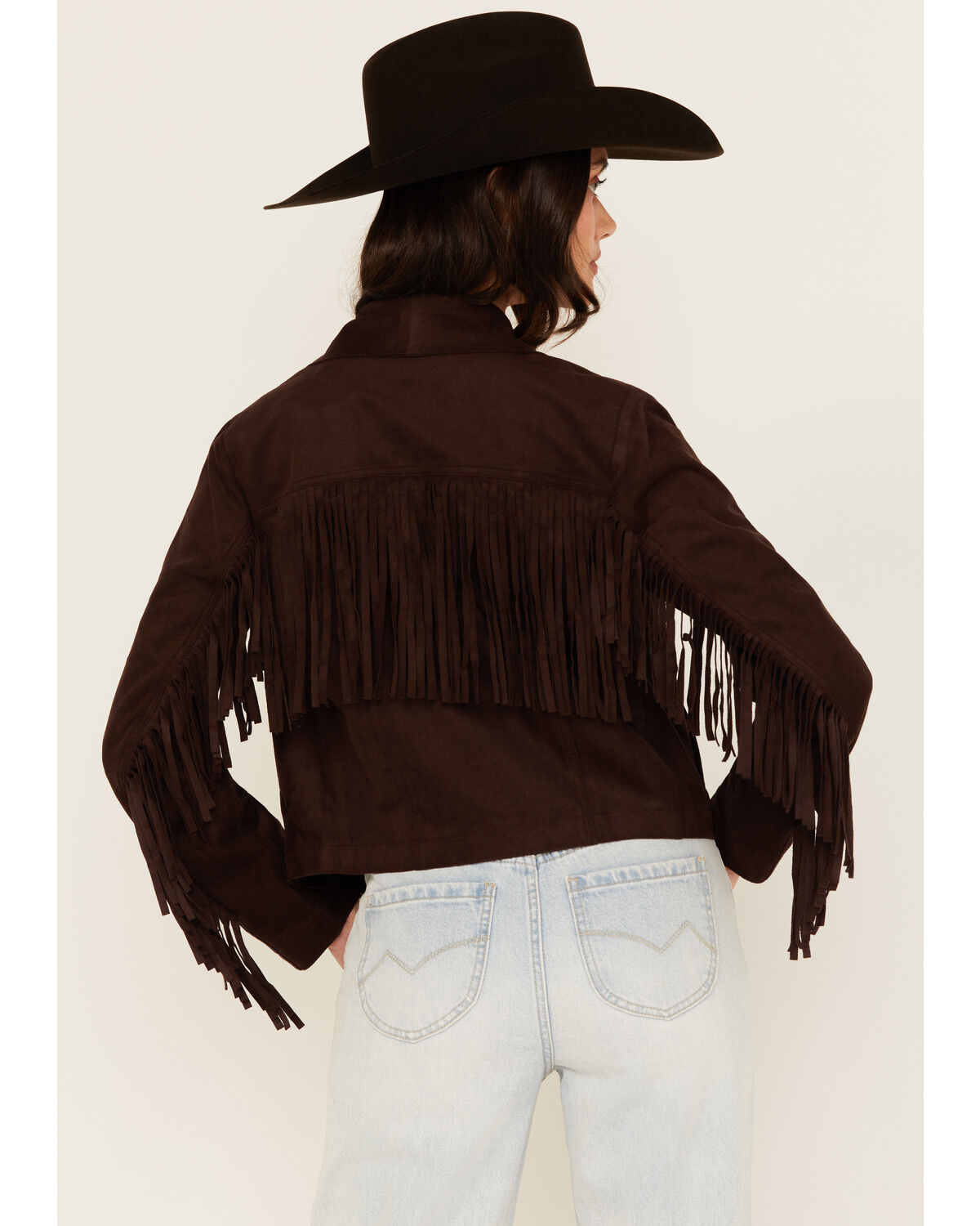 Image #4 - Shyanne Women's Faux Suede Fringe Jacket, Chocolate, hi-res
