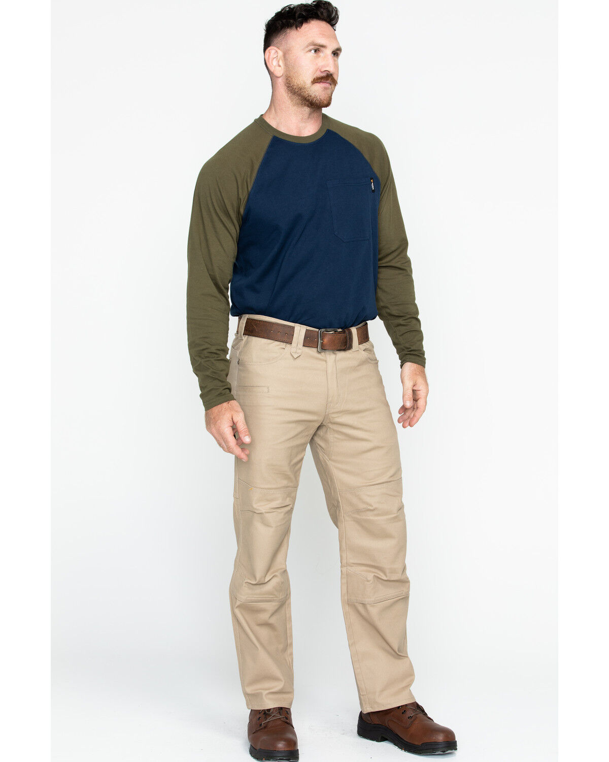 Image #6 - Hawx Men's Stretch Canvas Utility Work Pants - Big, Beige/khaki, hi-res