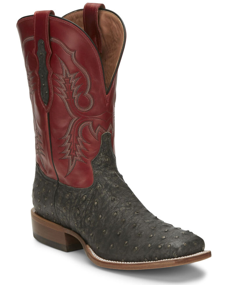 Tony Lama Men's Augustus Western Boots - Wide Square Toe, Grey, hi-res