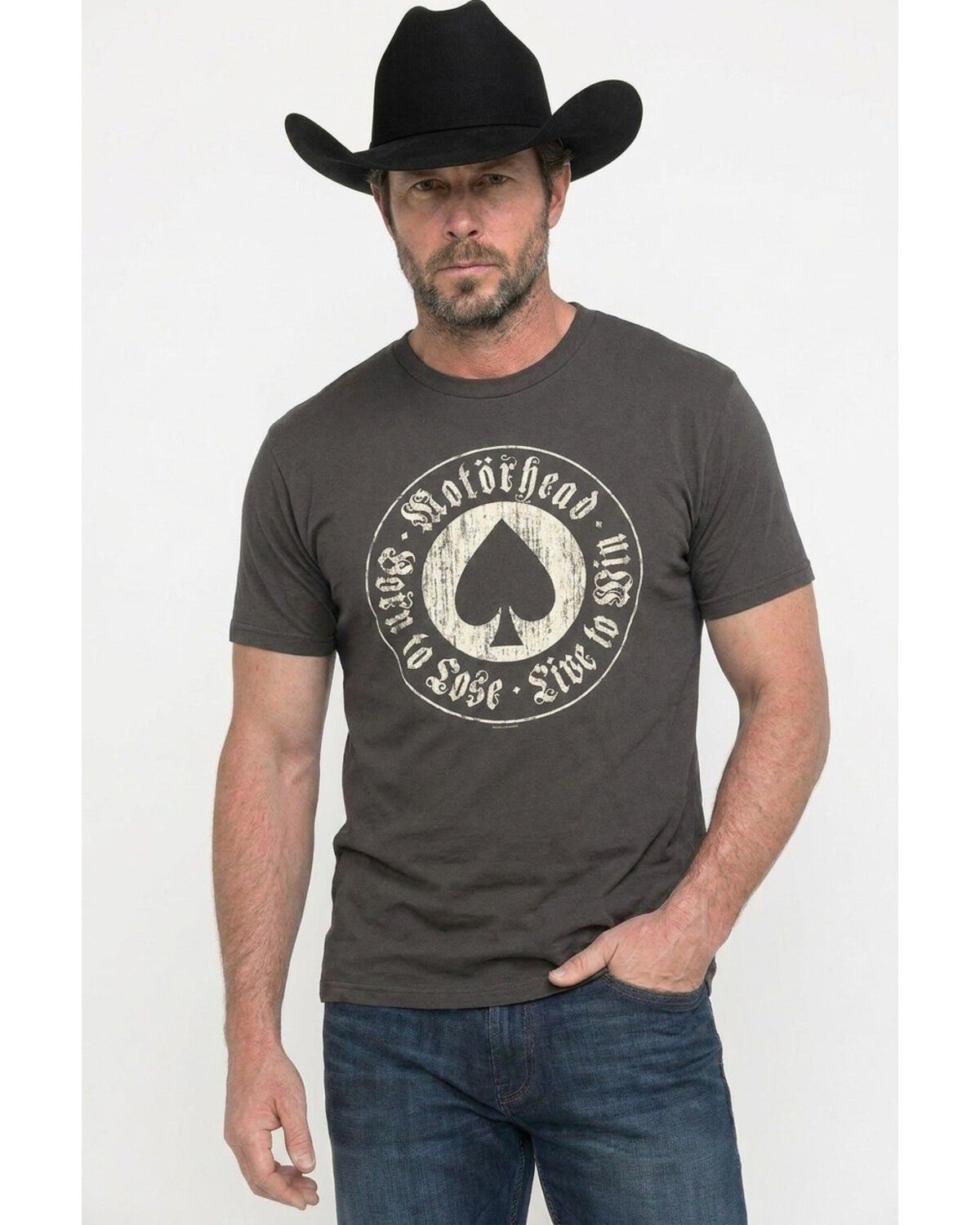 Image #1 - Americana Men's Motorhead Token Short Sleeve Graphic T-Shirt, Charcoal, hi-res