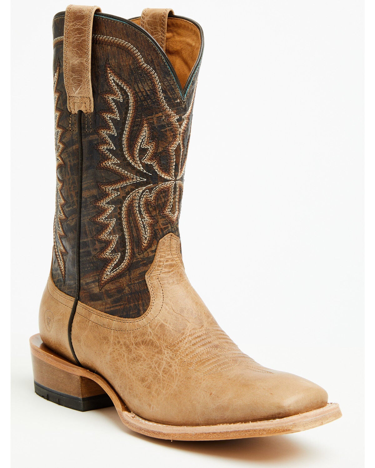 Image #1 - Ariat Men's Preston Western Boots - Broad Square Toe, Cream, hi-res