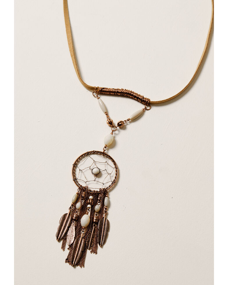 Shyanne Women's Desert Dreams Copper Dream Catcher Necklace , Rust Copper, hi-res