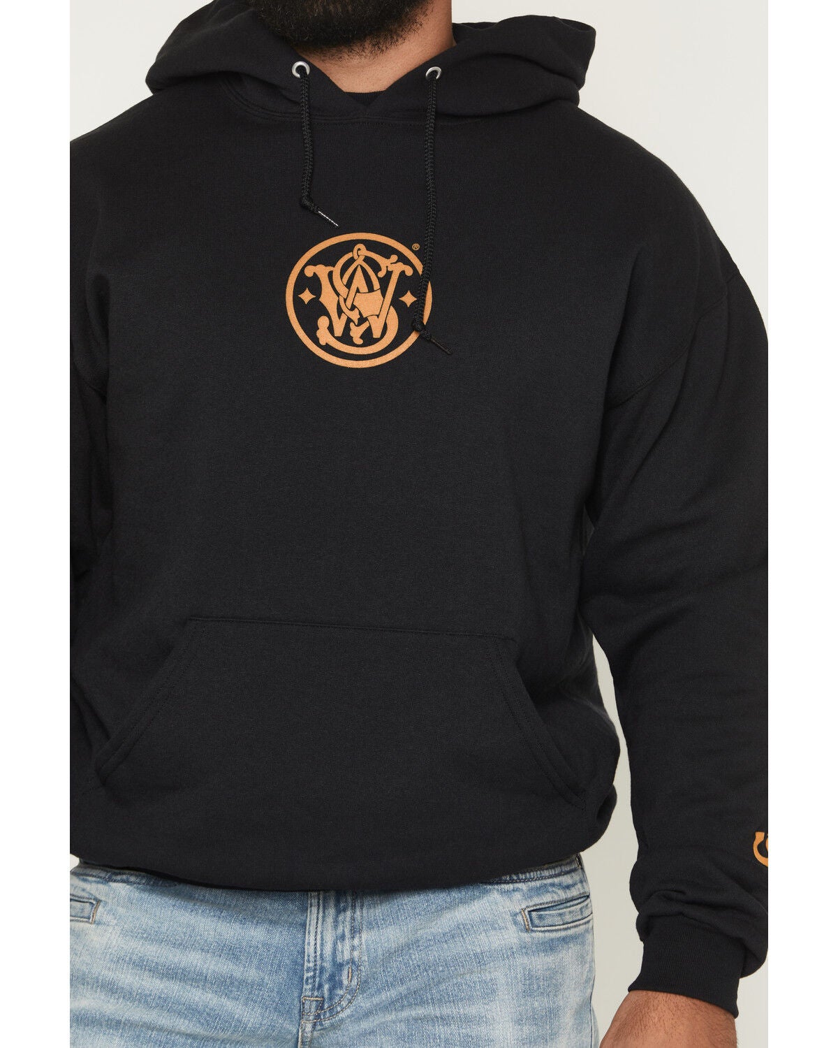 Image #3 - Smith & Wesson Men's Logo Graphic Hooded Sweatshirt, Black, hi-res