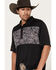 Image #2 - RANK 45® Men's Linear Geo Print Short Sleeve Polo Shirt, Black, hi-res