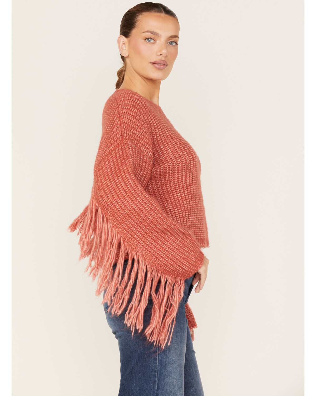 Image #2 - Wild Moss Women's Fringe Sweater, Rust Copper, hi-res