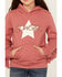 Image #3 - Shyanne Girls' Cowgirl Fringe Graphic Hoodie, Coral, hi-res