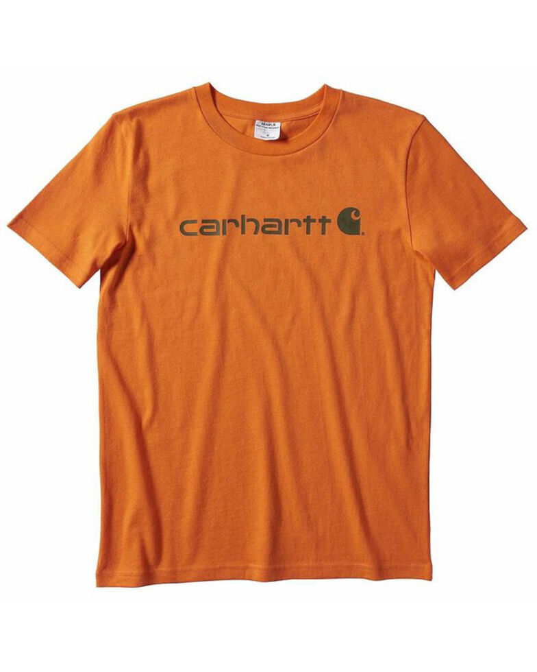 Carhartt Boys' Logo Short Sleeve T-Shirt, Orange, hi-res