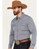 Image #2 - Cody James Men's Trainer Plaid Print Long Sleeve Snap Western Shirt - Tall, Navy, hi-res