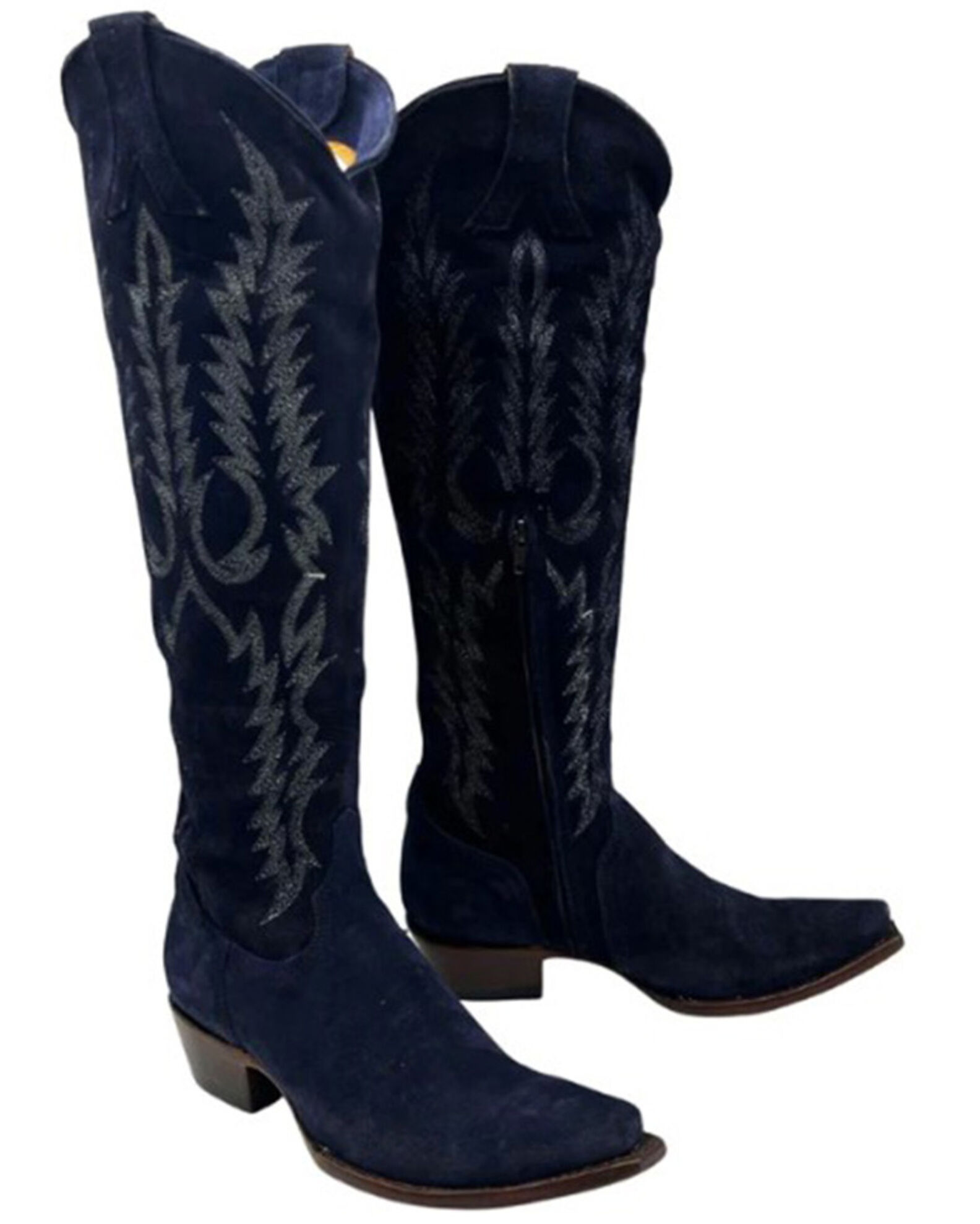 Navy blue cowboy boots womens hot sale
