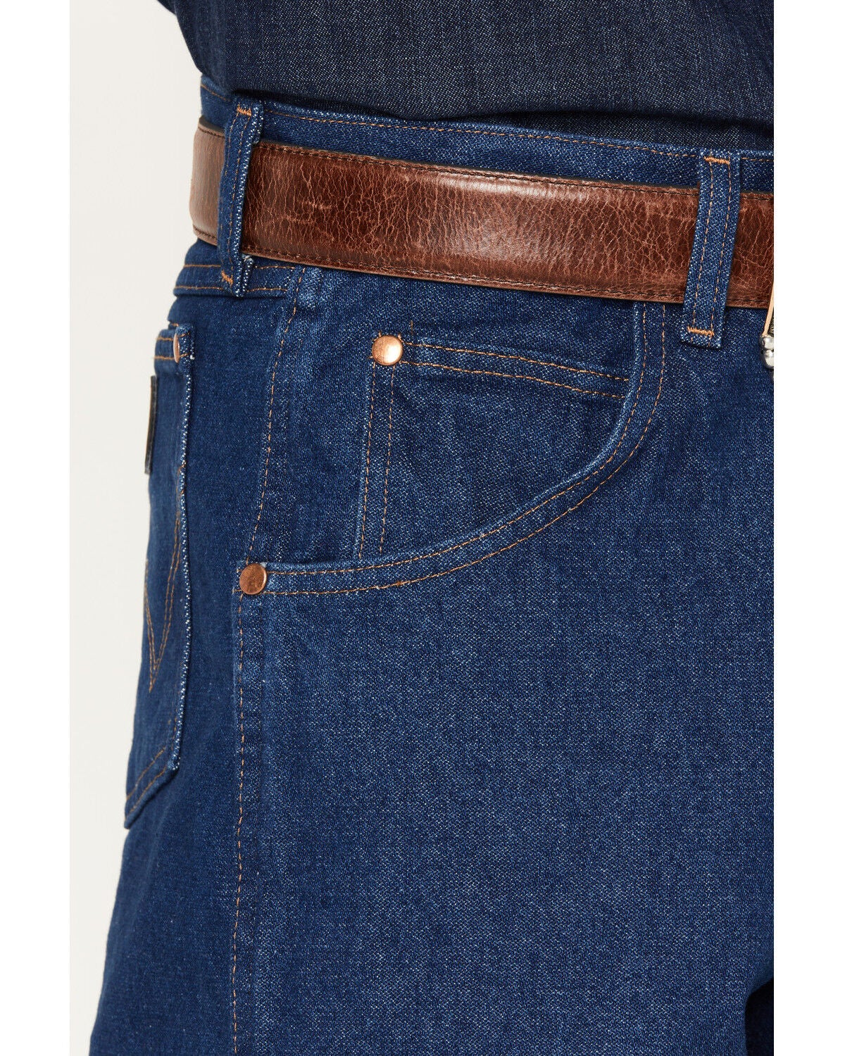 Image #2 - Wrangler 31MWZ Cowboy Cut Relaxed Fit Prewashed Jeans - Tall, Blue, hi-res