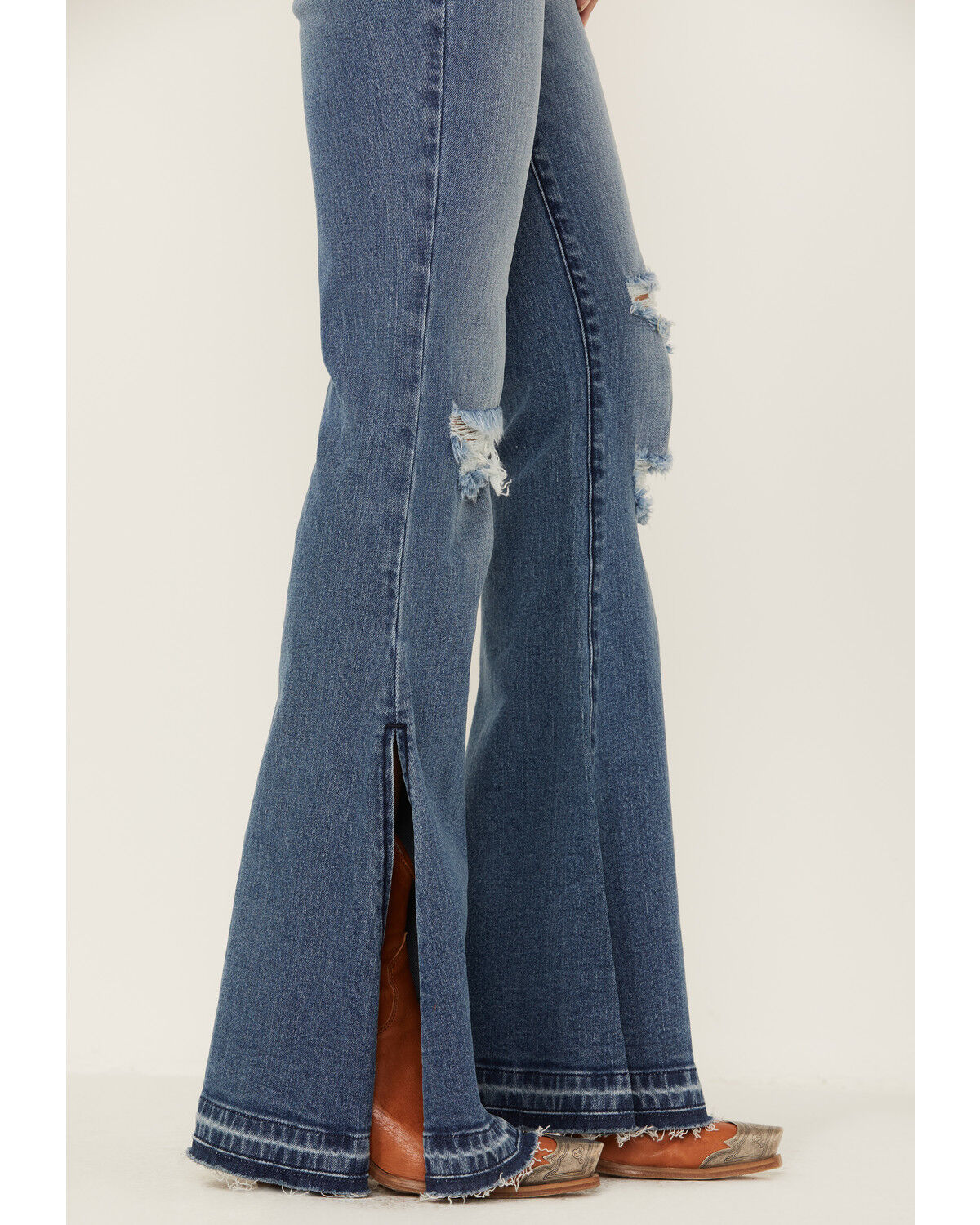 Shyanne Women's Mid Release Hem Side Slit Flare Jeans | Sheplers Shyanne Women's Mid Release Hem Side Slit Flare Jeans | Sheplers