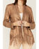 Image #3 - Sidran Women's Pearlized Grommet Trim Fringe Blazer, Rust Copper, hi-res
