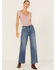 Image #1 - Dear John Women's Fiona Medium Wash Wide Leg Stretch Denim Jeans, Medium Wash, hi-res
