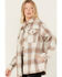 Image #3 - Cleo + Wolf Women's Flannel Shacket , Cream, hi-res