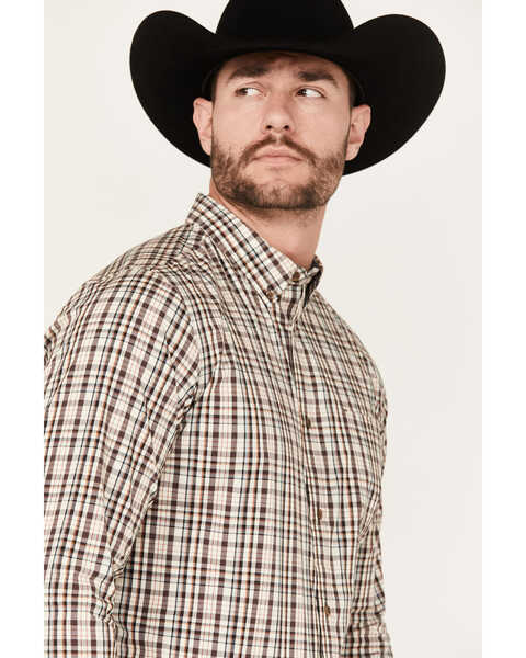 Image #2 - Cody James Men's Rough Dirt Plaid Print Long Sleeve Button-Down Stretch Western Shirt, Tan, hi-res