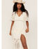 Shyanne Women's Floral Lace Split Leg Maxi Dress, Ivory, hi-res