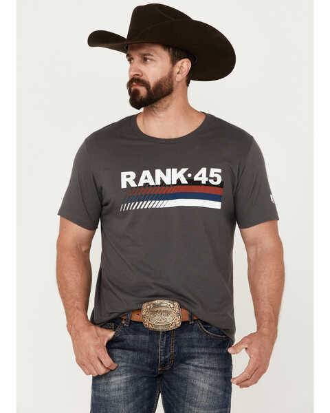 Image #1 - RANK 45 Men's USA Gradient Short Sleeve T-Shirt, Charcoal, hi-res