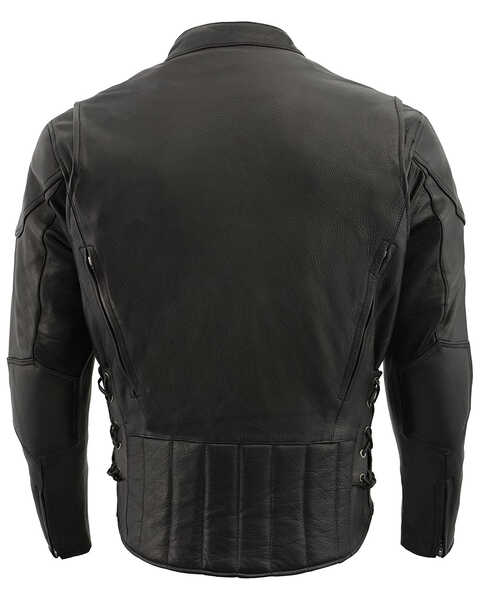 Image #3 - Milwaukee Leather Men's 4X Side Lace Vented Scooter Jacket - Big , Black, hi-res