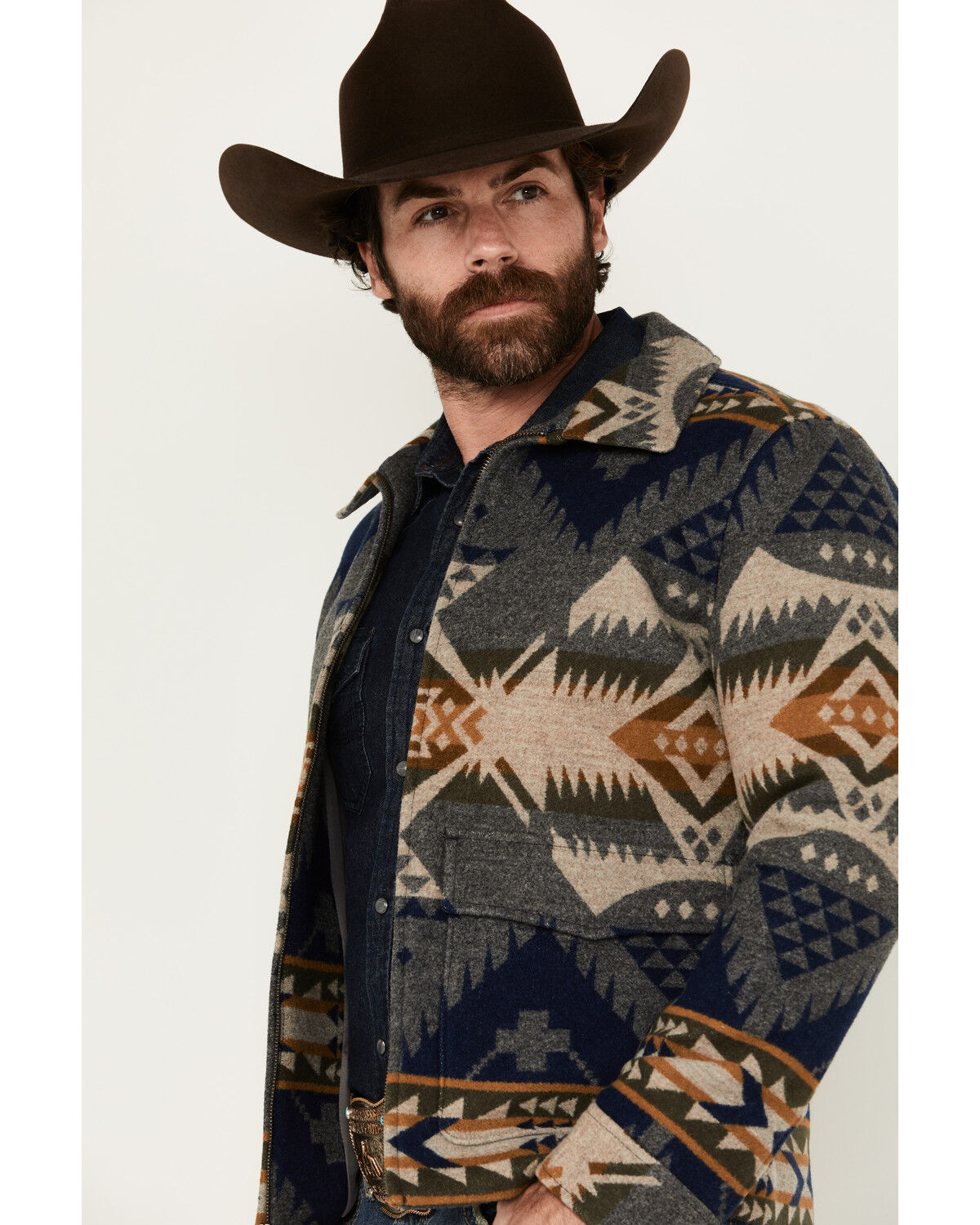 Image #2 - Pendleton Men's Colton Printed Zip Jacket, Grey, hi-res