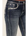 Image #4 - Grace In LA Women's Medium Wash Sequin Cow Skull Mid Rise Bootcut Stretch Denim Jeans, Medium Wash, hi-res