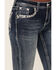 Image #4 - Grace In LA Women's Medium Wash Sequin Cow Skull Mid Rise Bootcut Stretch Denim Jeans , Medium Wash, hi-res