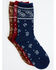Image #3 - Boot Barn Women's Bandana Print Crew Socks - 3 Pack, Multi, hi-res