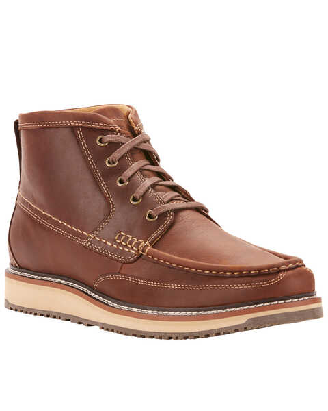Image #1 - Ariat Men's Foothill Lookout Lace-Up Boots - Moc Toe, Brown, hi-res