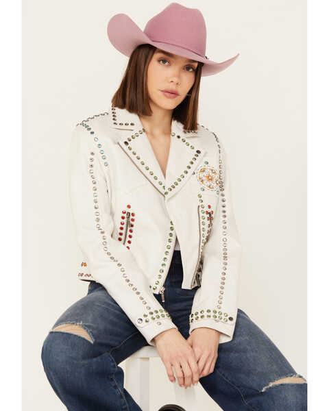 Image #2 - Double D Ranchwear Women's Hay Babies Studded Jacket, Cream, hi-res