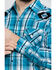 Image #4 - Ely Walker Men's Turquoise Retro Plaid Embroidered Long Sleeve Western Shirt , , hi-res