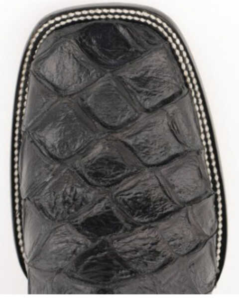 Image #5 - Ferrini Men's Bronco Pirarucu Print Western Boots - Stockman Square Toe, Black, hi-res